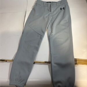 Grey Under Armour Baseball Pants Size Youth Small 21” Inseam